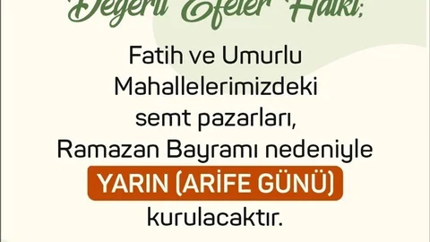 Efeler Semt Pazarlarında Bayram Düzenlemesi