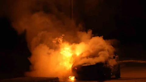 Kırıkkale'de LPG'li Araç Yangını