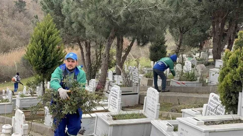 Arnavutköy'de Mezarlıklar Bayram İçin Hazırlandı