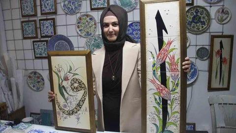 Kütahya’da Çini Sanatıyla Aşkı Yansıtıyor