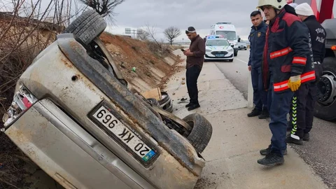 Malatya'da Takla Atan Araçta 6 Yaralı