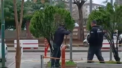 Adıyaman'da Hastane Bahçesinde Tuhaf Görüntü