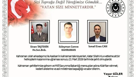 Bakan Güler'den Katar'daki Helikopter Kazası Mesajı