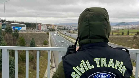 Bilecik'te Drone Destekli Trafik Denetimi
