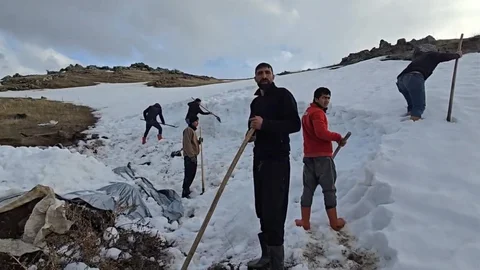 Ağrı Dağı Eteklerinde Kar Depolama Çalışmaları