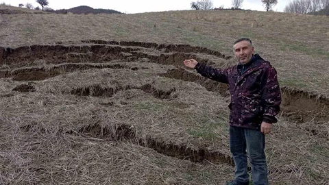 Tokat'ta Heyelan Tarım Arazisini Zarar Gördü