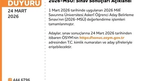 MSÜ Sonuçları Duyuruldu