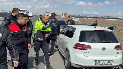 Aksaray'da Polis Kovalamacası Görüntülendi