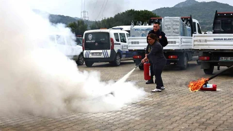 Bodrum'da Yangın Güvenliği Eğitimi Veriliyor