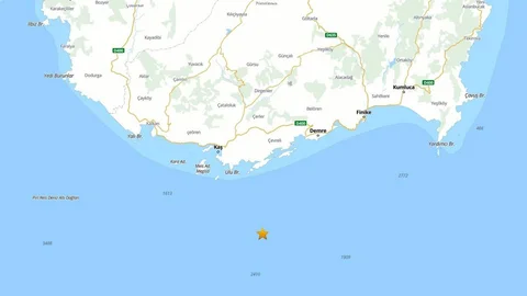 Kaş'ta 3.8 Büyüklüğünde Deprem Oldu