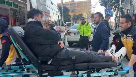 Motosiklet Sürücüsü Düşerek Yaralandı