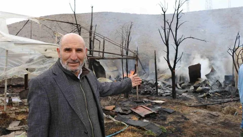 Oltu'da Yangın: Arı Kovanları Yandı