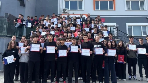 OMÜSEM'den Lise Öğrencilerine Sertifika