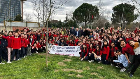 Bursa'da Öğrenciler Fidan Dikti
