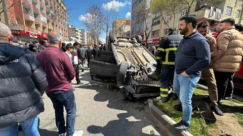 Batman'da Ters Dönme Kazası