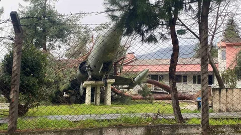 Denizli'de Ağaç Düşen Uçak Zarar Gördü