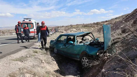 Nevşehir'de Kontrolden Çıkan Otomobil Kazası