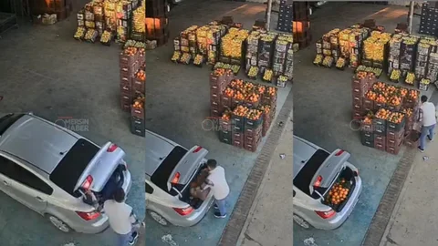 Mersin Hali’nde Şok Eden Görüntüler: Aracının Bagajını Doldurup Hiçbir Şey Olmamış Gibi Gitti!