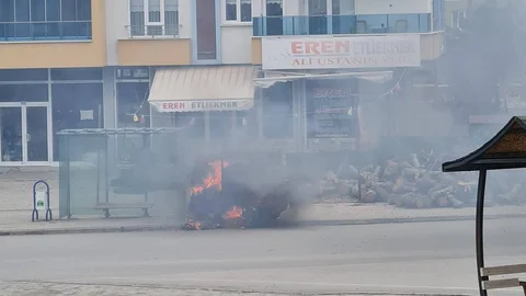 Konya'da Elektrikli Motosiklet Yangını