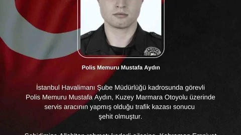 İstanbul'da Otoyolda Kaza Sonucu Bir Polis Şehit Oldu