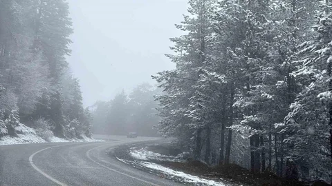 Kütahya Domaniç Dağı'nda Kar Yağışı Etkili Oldu