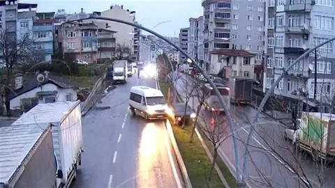 Samsun'da Kaza Anları Kamerada