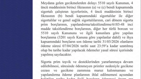 SGK'dan Ödeme Süresi Uzatımı Duyurusu