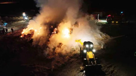 Aksaray'da Saman Balyaları Yandı