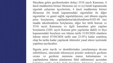 SGK'dan Borç Tarihinde Uzatma Açıklaması