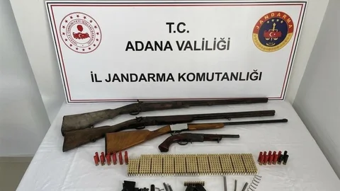 Adana’da 4 Ruhsatsız Silah Bulundu