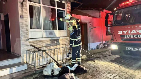 Edirne'de Apartman Yangını Çıktı
