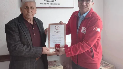 Hisarcık'ta Kan Bağışı Ödülü