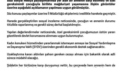 Aile ve Sosyal Hizmetler Bakanlığı'ndan Önemli Açıklama