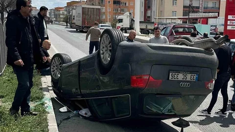 Karapınar'da Takla Atan Otomobil Kazası