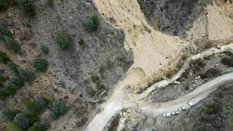 Afyonkarahisar'da Heyelan Sonrası Korkutan Görüntü