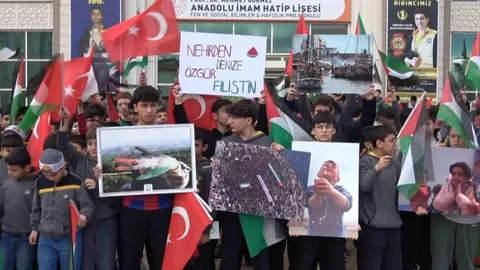 Gaziantep'te Öğrencilerin Filistin Tepkisi