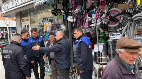 Bayburt'ta Kaldırım İşgali Denetimi