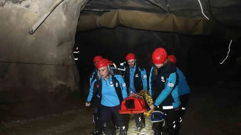 Gümüşhane'de Maden Ocağı Tatbikatı Yapıldı