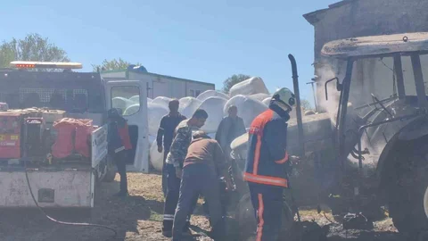 Keşan'da Traktör Yangını Gerçekleşti