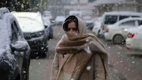 Kastamonu'da Nisan ayında Kar Yağışı