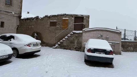 Aksaray Güzelyurt’ta Kar Manzarası
