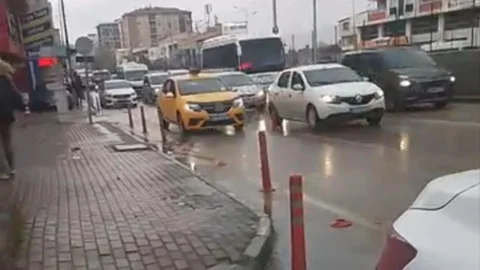 Bursa’da Tehlikeli Taksi Manevrası