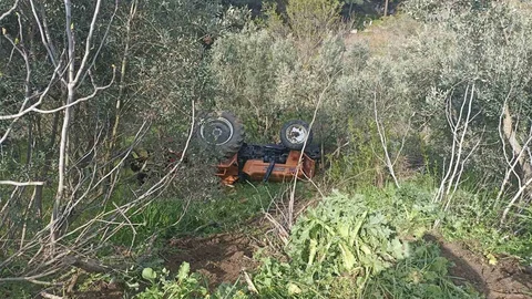 Balıkesir'de Traktör Kazası