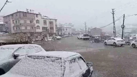 Çelikhan'da Kar Yağışı Etkili Oldu