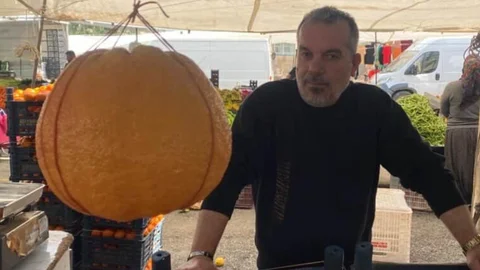 Tece Pazarı’nda "Dev" Sürpriz: Tek Bir Mandalina Tam 2 Kilogram Geldi!