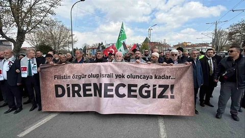 Konya'da Filistin İçin Yürüyüş Düzenlendi