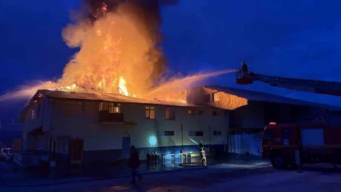 Kastamonu'da Fabrika Yangını Çıktı