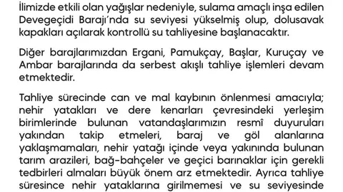 Diyarbakır'da Barajlarda Su Tahliyesi