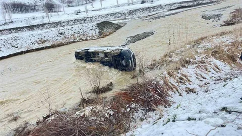 Muş'ta Minibüs Dereye Uçtu