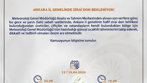 Ankara'da Zirai Don Uyarısı